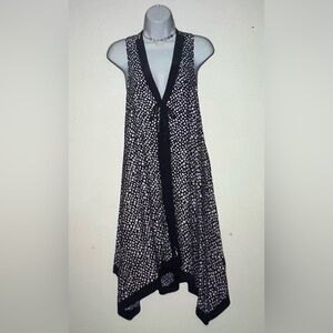 Coco Reef Black and White Asymmetrical Scarf Hem Cover Up dress